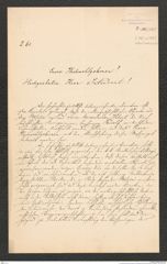 k.k. naturhistorisches Hofmuseum, Intendanzakten 1885-1896 (Hauer), Aktenzahl Z.182/1889, Seite 1